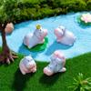 Pack of 6 Cute Hippo Figurines Resins Minaiture Ornaments Decors for Living Room Bedroom Office and Festives Celebration