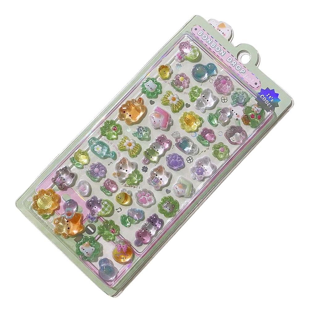 Clear Cartoon 3D Animal Sticker Water Resistant for Scrapbooking Journal Planner Kids Motivational Sticker for Rewarding