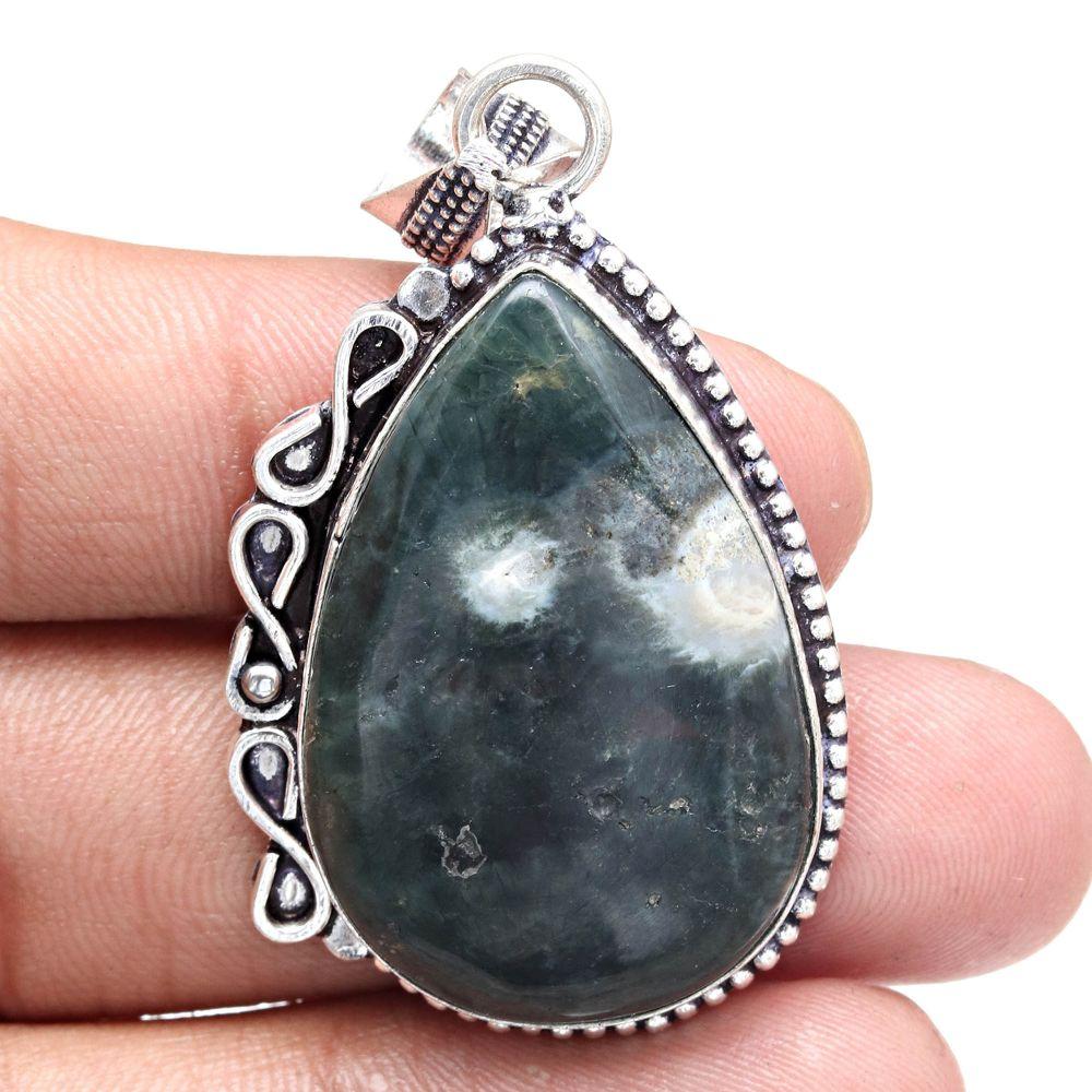 Anhänger Designer Jaspis Edelstein Handarbeit Muttertag Silberschmuck 2"