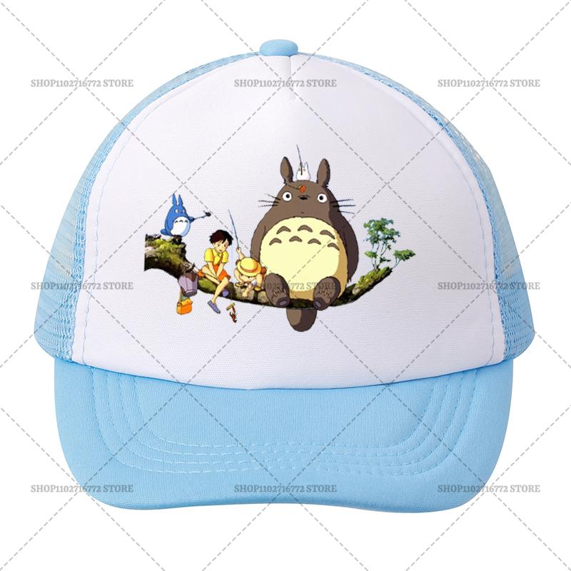 Totoro Baseball Cap Women Cute Cartoon Miyazaki Anime Print Peaked Caps Hip Hop Outdoor Trucker Mesh Hats Summer SunHat Gift
