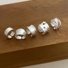 925 Sterling Silver Rings for Women Couple Minimalist Handmade Simple Shinning Inter Ring Set Party Jewelry Gift Prevent Allergy