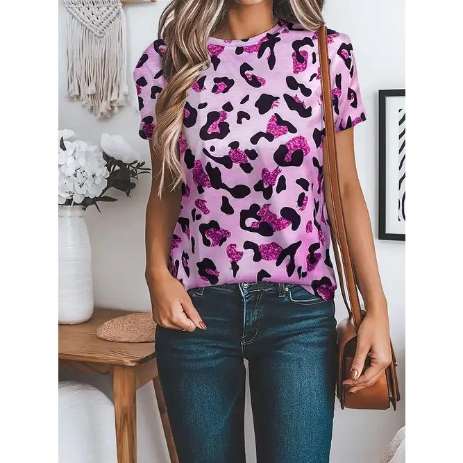 

Летний топ с круглым вырезом и 3D-принтом с художественными абстрактными узорами, модная повседневная женская футболка с коротким рукавом 6XL