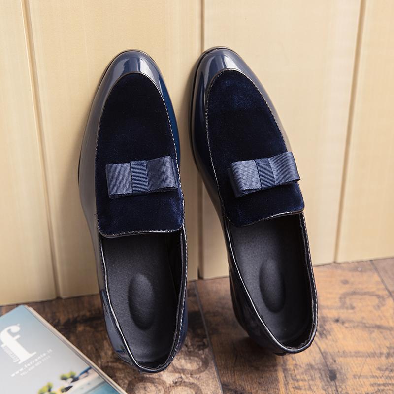 Scarpe in Pelle Sociali Yuppie Uomo Classiche Scarpe Eleganti da Matrimonio Uomo Scarpe Formali con Fiocco da Uomo Mocassini Slip-On Uomo