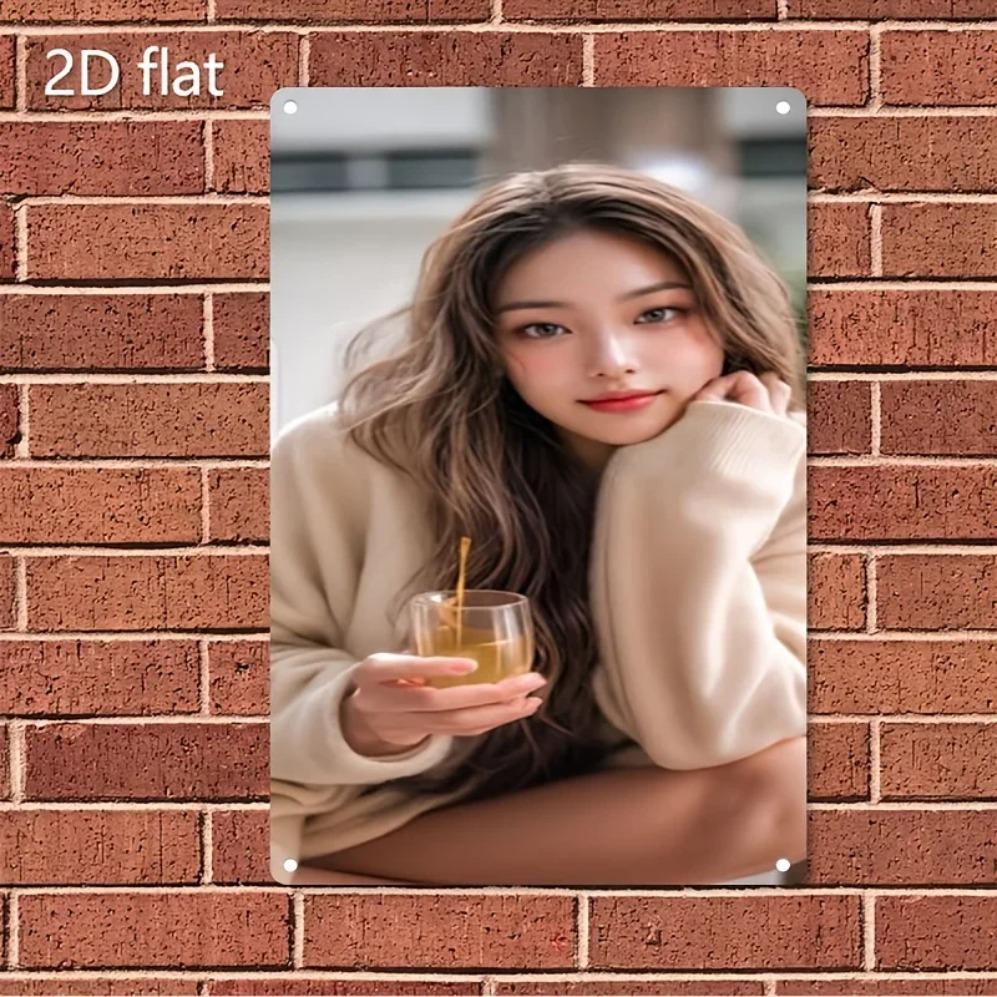 Vintage Korean Beauty Wall Decor Metal Poster Retro Woman Art Sign