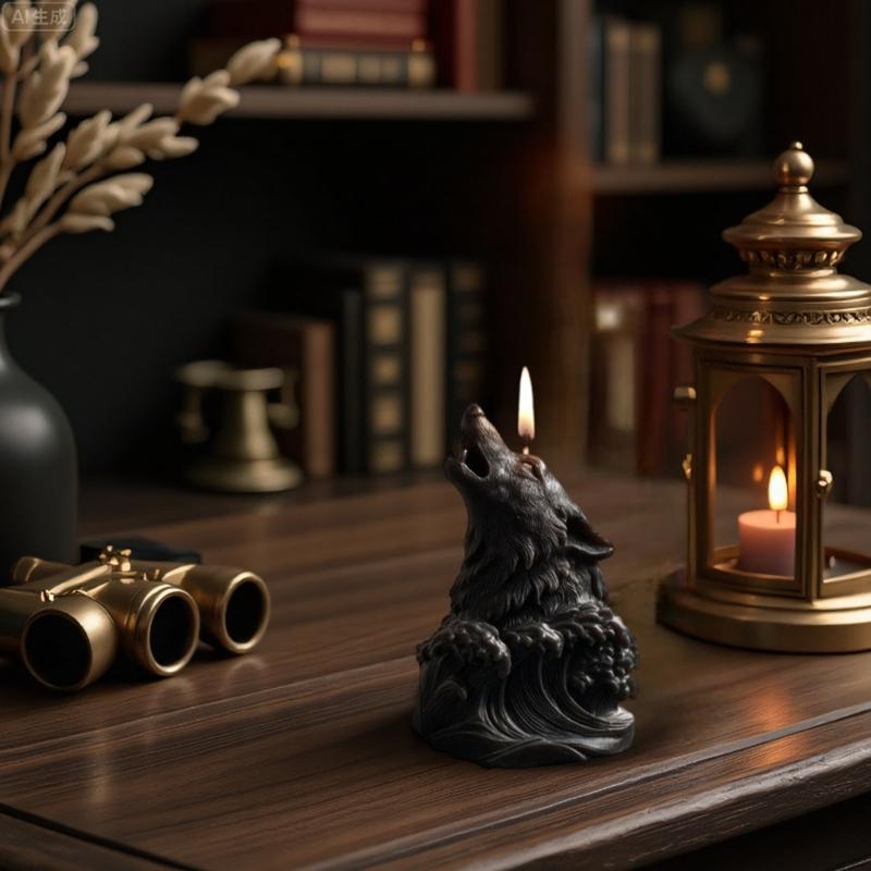 Silicone Candle Making Molds,Wolf Head Epoxy Resin Casting Mold Aromatherapys Candle Soap Making Home Art Craft Decors