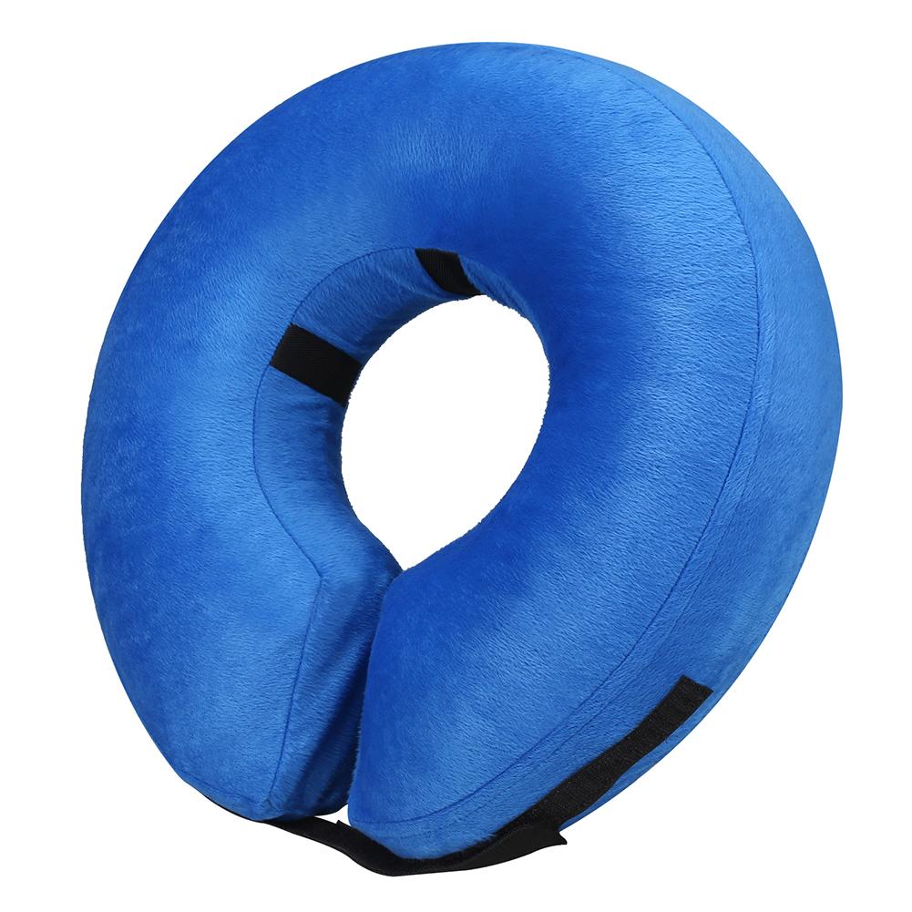 Защитный надувной мягкий воротник для собаки после операции, для восстановления питомца, для маленьких, средних, больших собак и кошек, чтобы пить и есть S синий