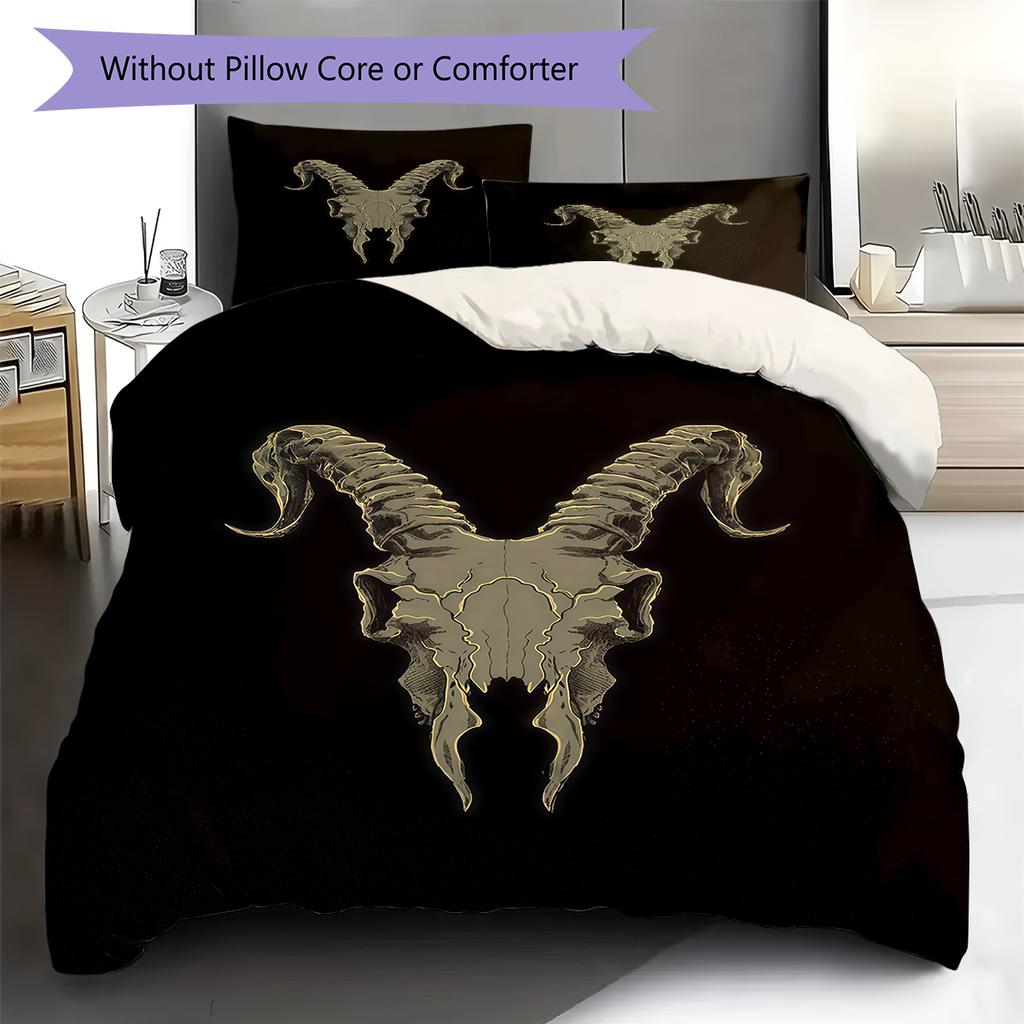 Biancheria da letto con motivo a simbolo di Satana, Set piumone Copripiumone Federa Regalo di Compleanno per la Casa (1 * copripiumino + 2 * federa, senza nucleo)