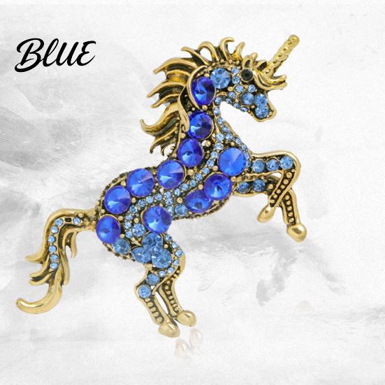 Exquisite Unicorn Accessory Retro Brooch Rhinestones Inlaid Lapel Pin Artistic
