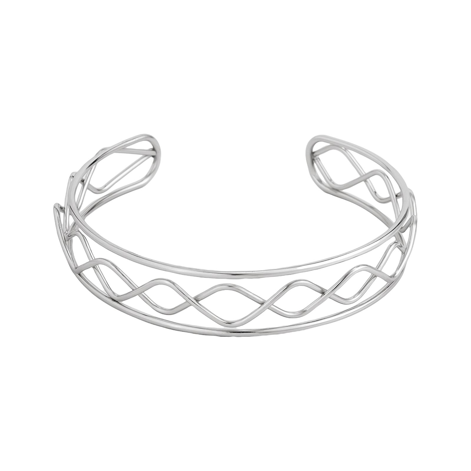 

И Холодное Металлическое Ожерелье-Чокер Винтажное Высококлассное Открытое Чокер с Перекрестным Профилем One Size