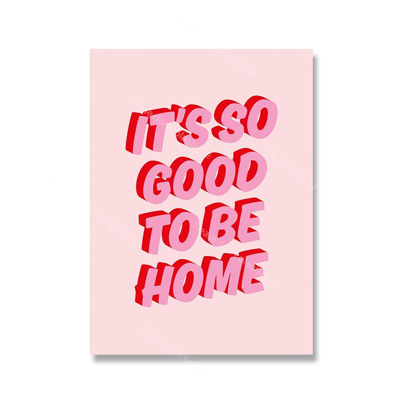 Retro Girl Power Inspirational Quote Prints Pink Wall Art Be Kind Typography Poster For Kids Nursery Living Room Decor Pictures