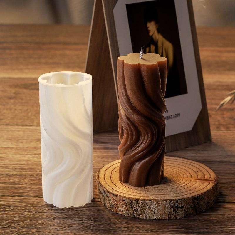 Multipurpose Sturdy Silicone Ripple Candle Holder Mould Set Portable for Resin Plaster Craft Supplies Assorted Sizes