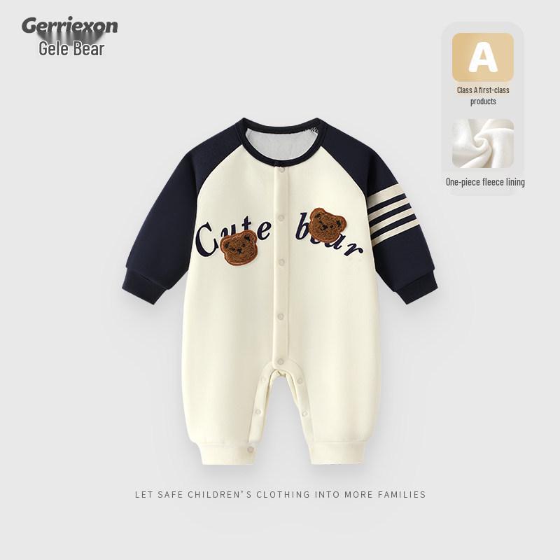 Infant Long Sleeve Velvet Warm Jumpsuit for Autumn/Winter 100cm