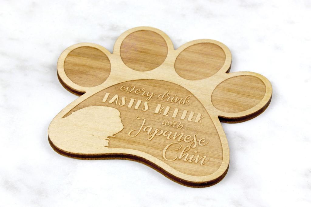 Japanese Chin, Japanese Spaniel – Mug coaster, engraved coaster with dog | Art-Dog