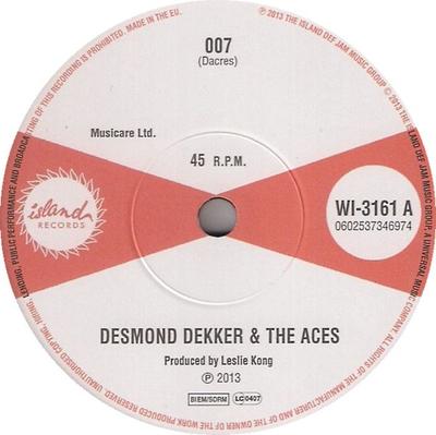 7-tums Skiva DESMOND DEKKER & THE ACES - Outgivna Spår WI3161 Island Records 2013 Storbritannien Reggae, Ska & Dub Begagnad