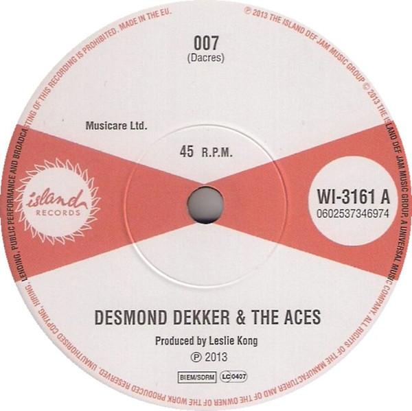 7inch Record DESMOND DEKKER & THE ACES - Unreleased Cuts WI3161 Island Records 2013 UK Reggae, Ska & Dub Used