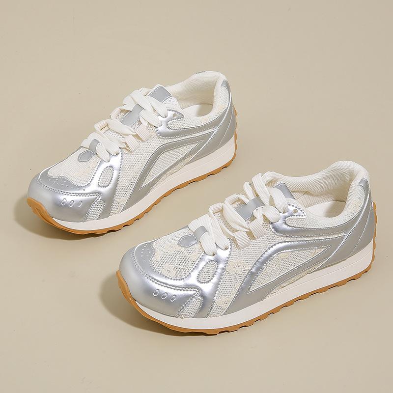 Fashion Women's Fad Casual Mesh Breathable Sneakers Non Slip Comfort Lady Flat Shoes Bottomed Breathable Training Shoes Zapatillas Mujer