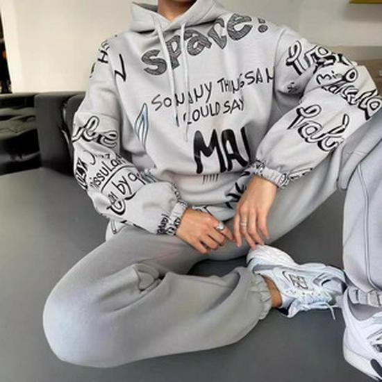 2024 Unisex European and American Hooded Sweatshirt Jacket - Autumn/Winter Print