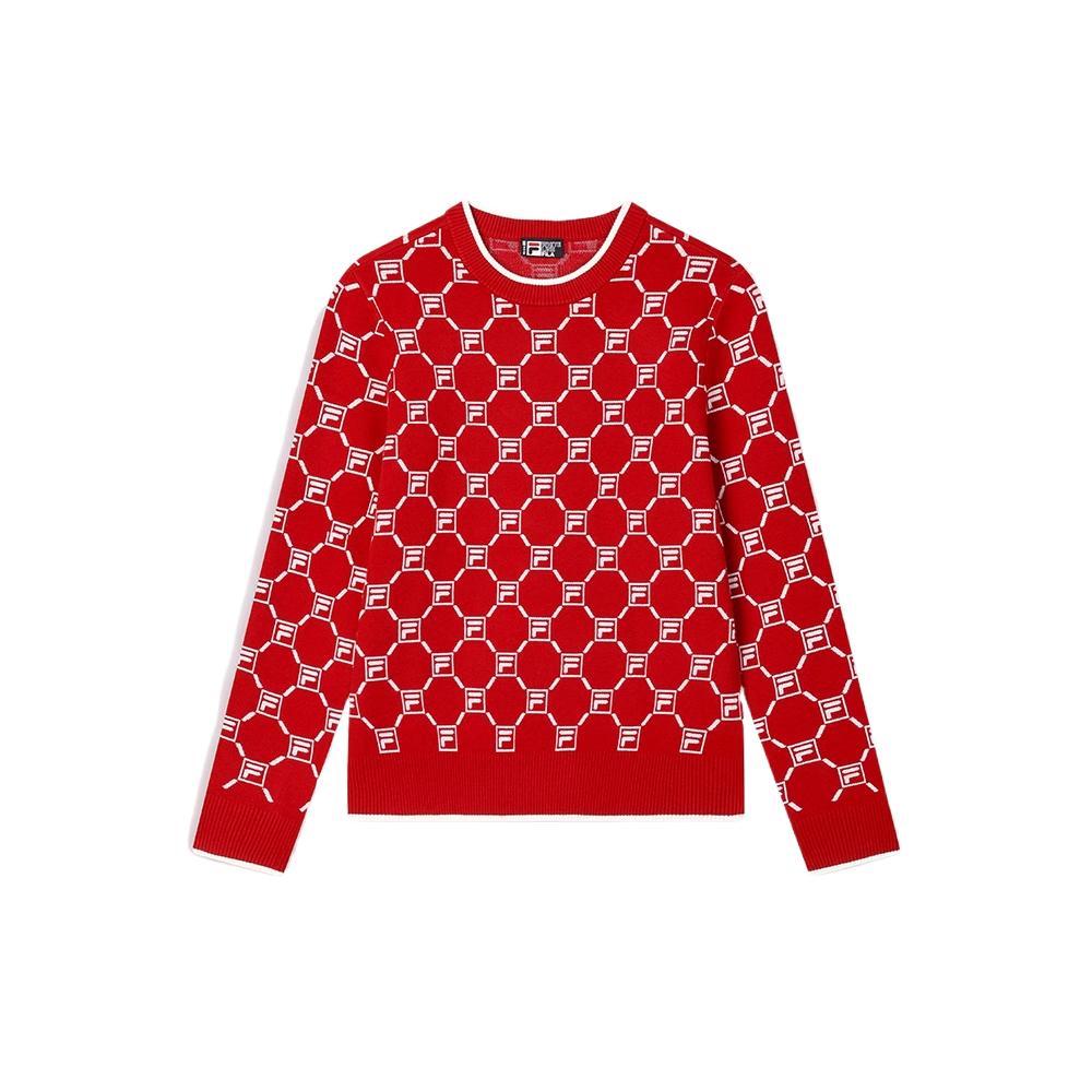 New FILA HERITAGE Sweater Women's Rhythmic Red F11W518402F-PK