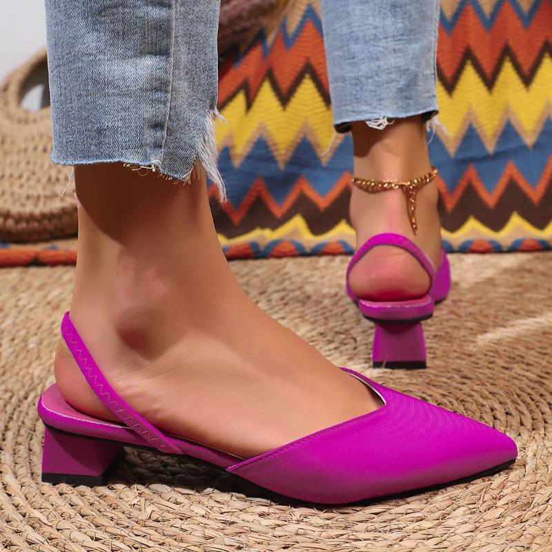 Fashion Mid Heels Women Pointed Toe Slippers Designer Elegant Shallow Mules Shoes 2025 Autumn Classical Dress Pumps Party Dress Zapatos