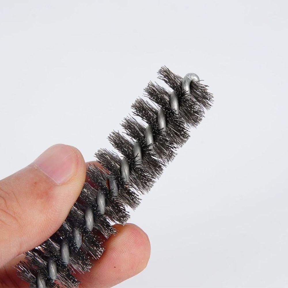 1/6Pcs With Handle Steel Bore Brush Stainless Steel Cleaning Brush  for Power Drill Impact Driver