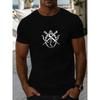 Europäische Größe Herren Rohrstockmuster Sommer Lässiges Rundhals Kurzarm T-Shirt
