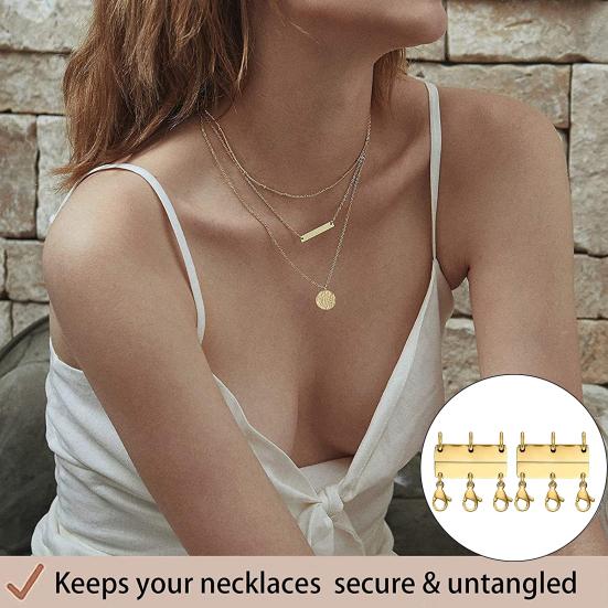 Multi Necklace Layering Clasp Magnetic Women Golden Silver Color Necklace Separator Multiple Jewelry Neck Chain Layering