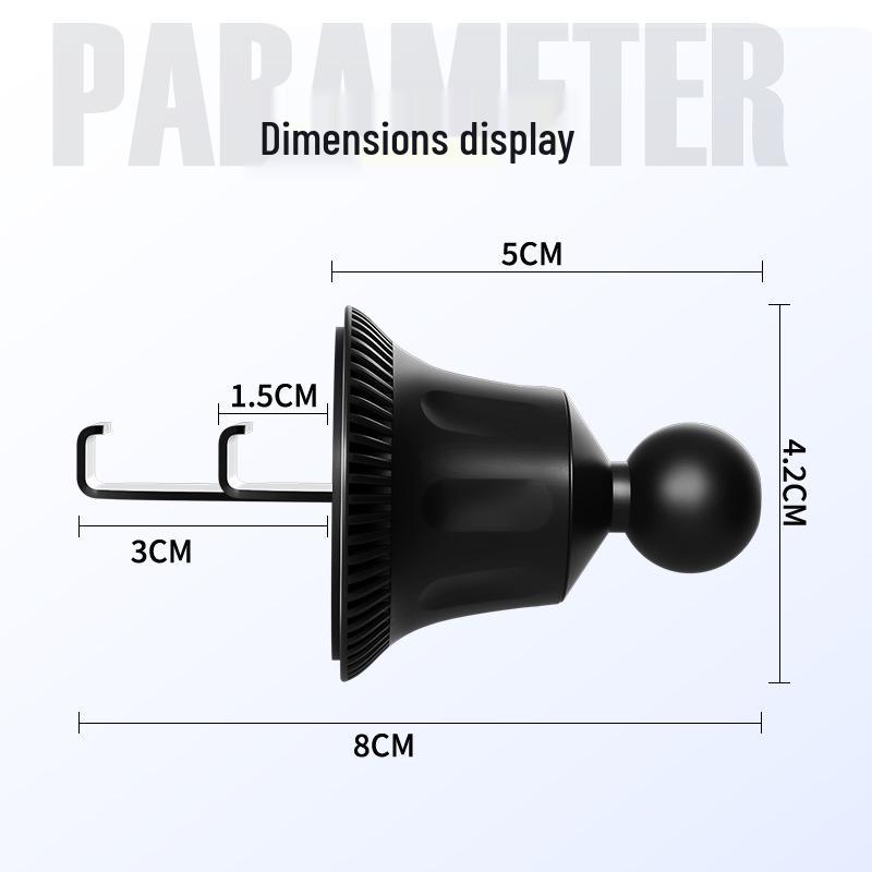 Universal Car Mount: Vent Clip, Dashboard Suction Cup, 17mm Ball Head Navigation Bracket