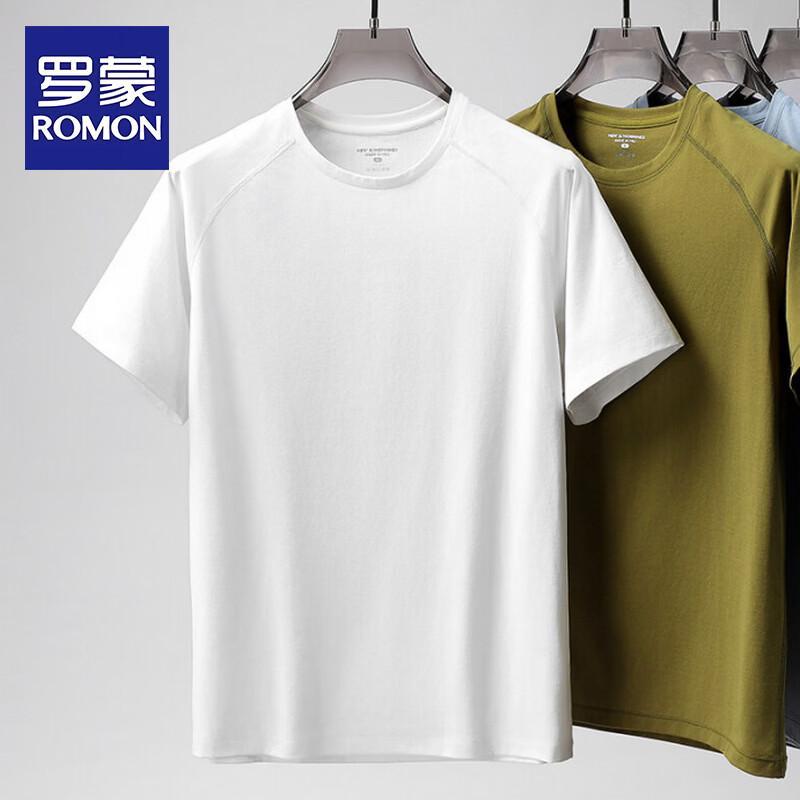 Romon Men s Cool-sensing Quick-Dry Round Neck T-Shirt L