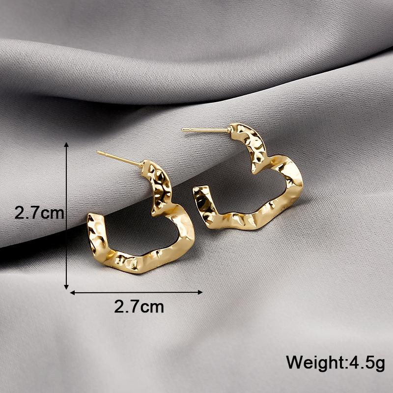 New Exaggerated Twist Metal Dangle Earrings for Women Gold Color Punk Fashion Female Hanging Earrings Boho Geometry Ear Zircon