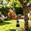 Decorative Porch Lighting Climbing Animal Solar Light, Resin Statue with Lantern, Novelty Yard Art for Trees Hanging Garden Light Outdoor Tree