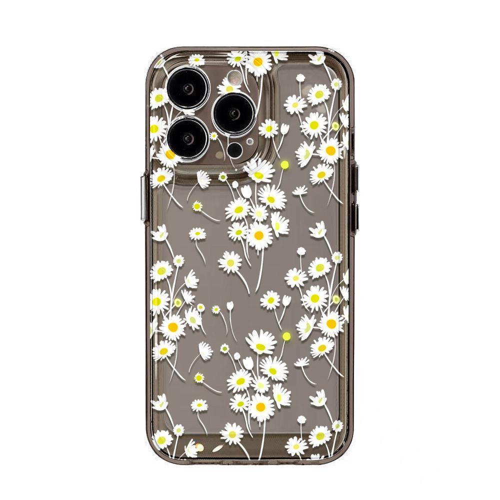 Full screen small daisy suitable for iPhone17promax Apple 16 mobile phone case 15/14 fine hole 17 niche simple