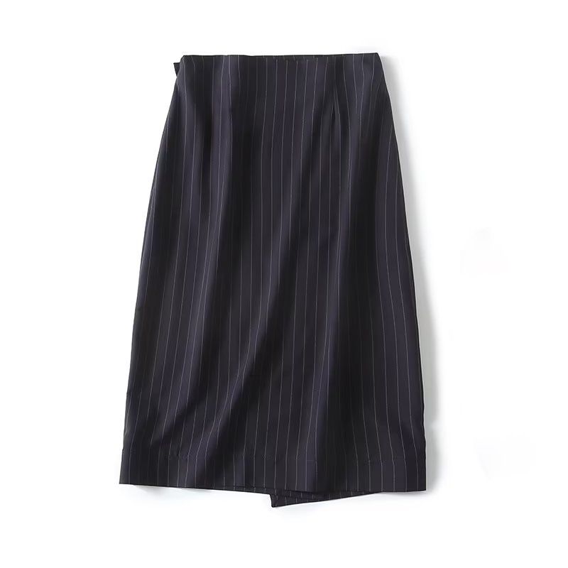 

MD Women s New Young Work Clothing Office Lady Style Easiest for Match Pinstripe Spanish Skirt Female 05224641401 Navy blue S