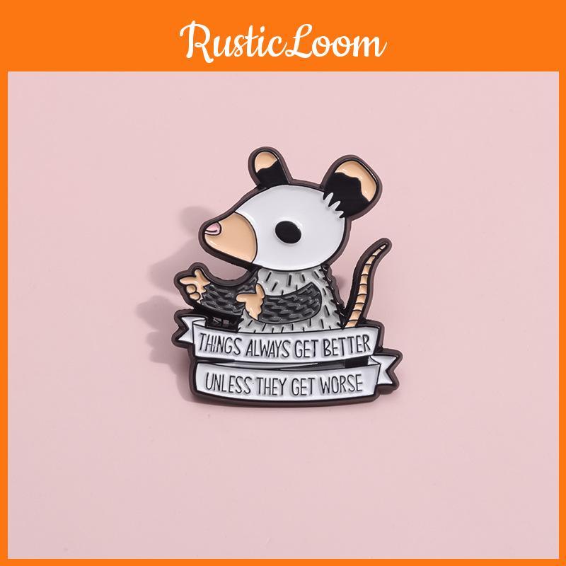 Adorable Cartoon Mouse Brooch Creative Letter Pin Unique Fashion Accessory For All