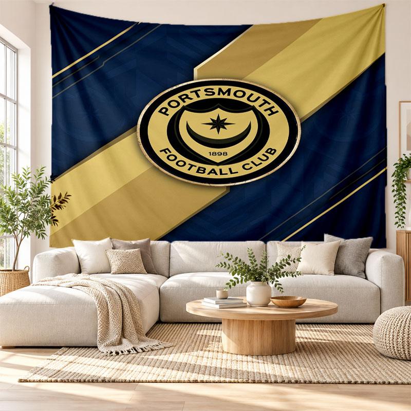 Portsmouth FC Wall Tapestry, Soft Fabric Wall Hanging, Decorative Backdrop For Bedroom Home Wall Art