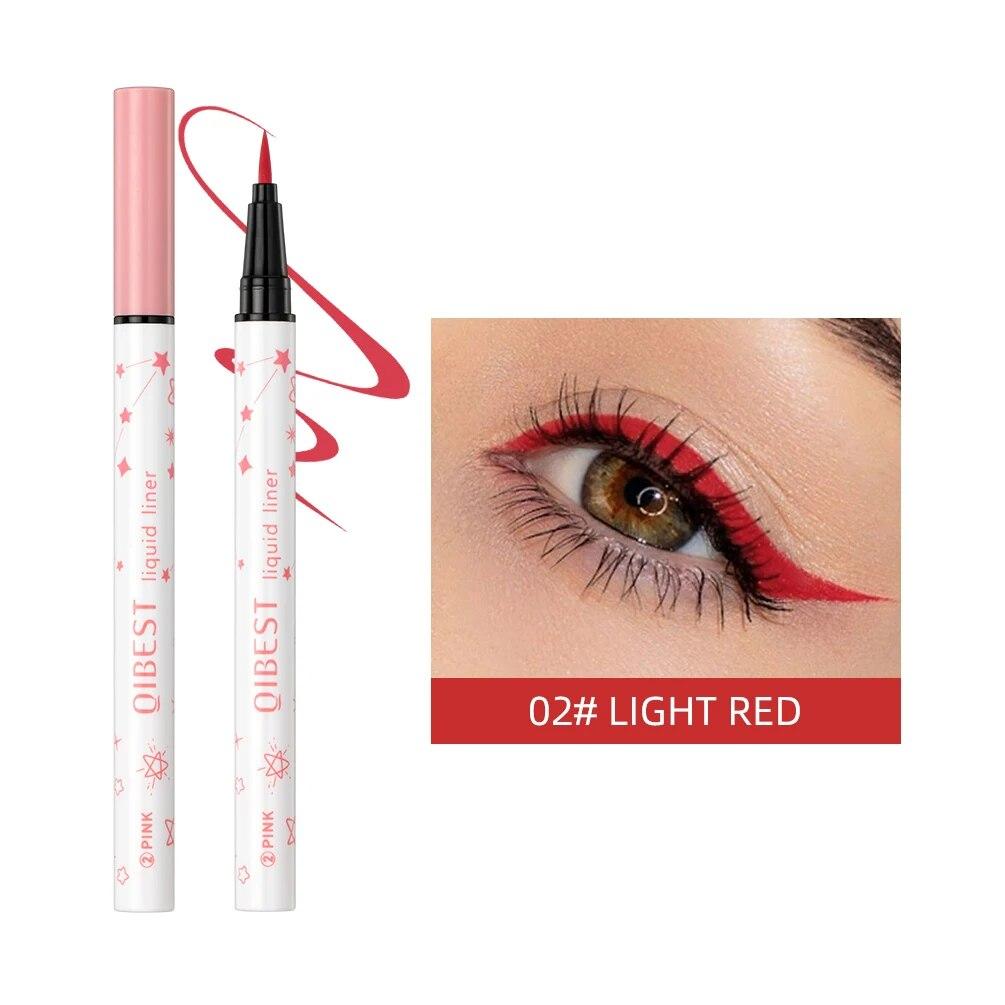 

QIBEST Eyeliner Liquid Waterproof Matte Liquid Eyeliner Pen Long Lasting Green Yellow Purple Blue White Eye Liner Pens Cosmetics