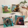 Capybara Cushion Cover Soft Short Plush Pillow Cover Smooth Cozy Texture Aesthetic Cushion Case Home Decor