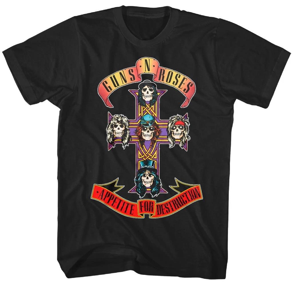 Guns N Roses Appetite for Destruction Mens T Shirt Music Classic Band Tee Black