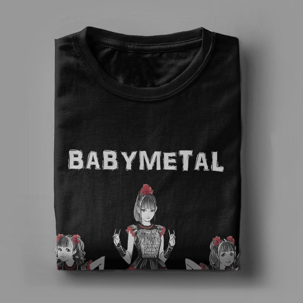 Men's T-Shirt Babymetal Band Vintage 100% Cotton Tees Short Sleeve T Shirt Round Neck Tops Plus Size
