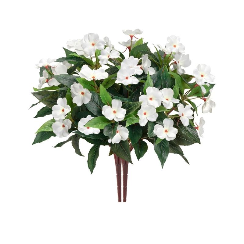 2 SZT Jedwabne Niecierpki Sztuczne Gałązki Kwiatowe Bezobsługowe Dekoracja Domu do Salonu Biurko Elementy Centralne