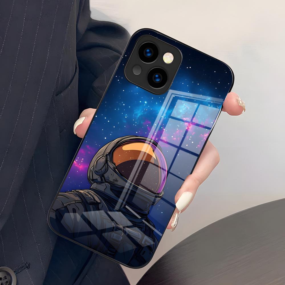 

Hello Astronaut Phone Case For IPhone 17 Pro Max 15 Pro 16 14 Plus 12 13 Mini 11 Pro Shockproof Glass Cover iPhone15 Plus