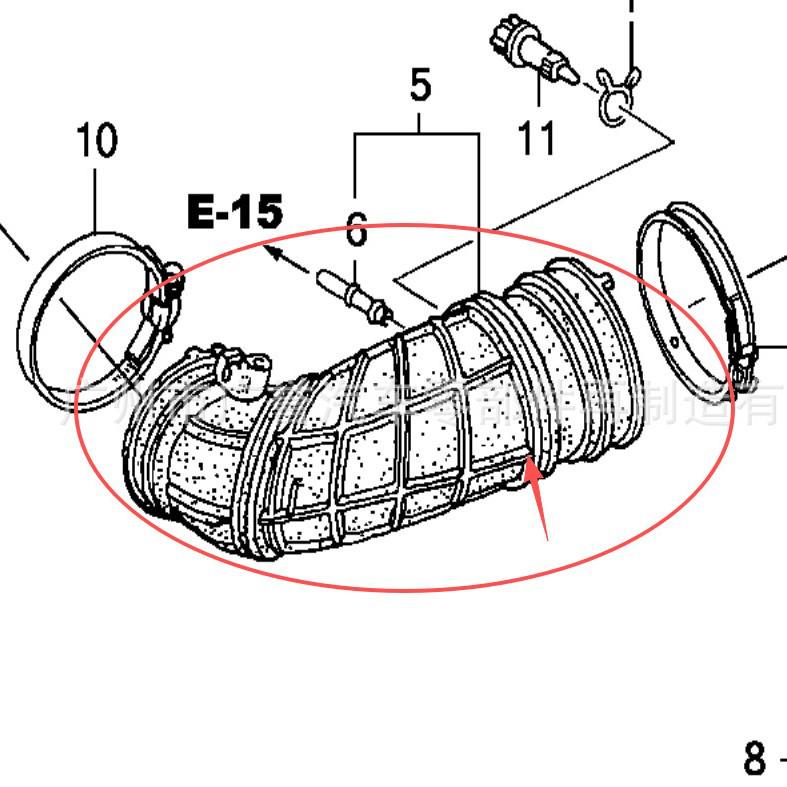 Tubo di aspirazione aria per CR-V 02-06 (Modello: 17228-PNB-J00)