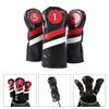 3Pcs Driver/Fairway Wood/Hybrid Club Head Cover Set Leather Golf-Club Headcovers Portable Golf Accessories for Women Men