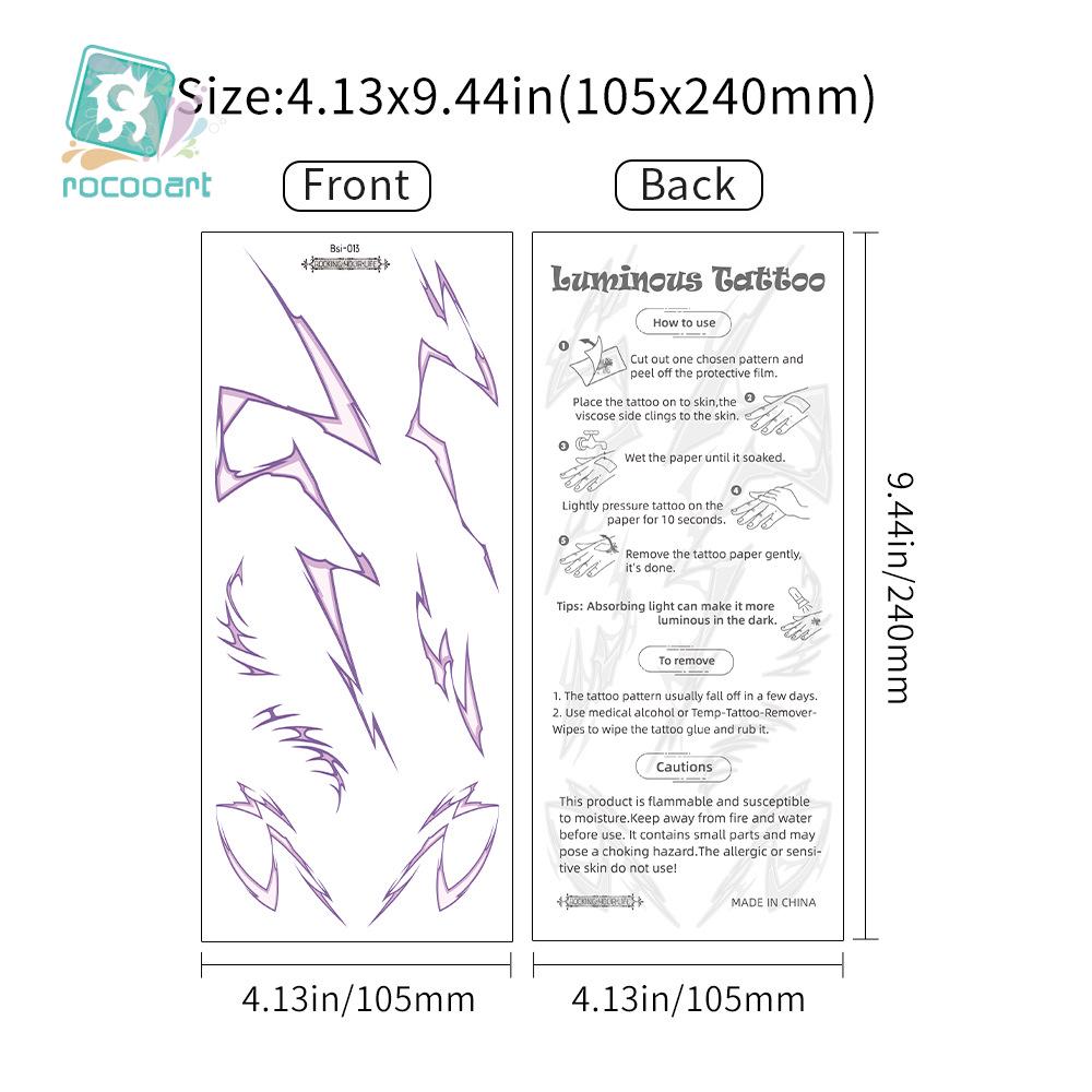 Glow Lightning Veins Kpop Girl Group Waterproof Temporary Tattoo Stickers