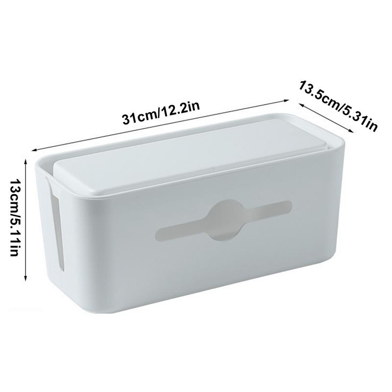 Data Cable Storage Box Cable Storage Box Organizer Dustproof Lid Data Cable Organization Box Non-Slip Bottom For Headset