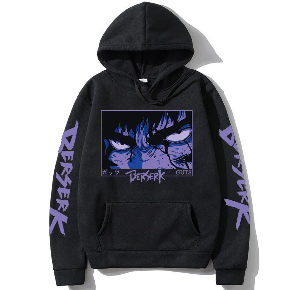 

Японский мультяшный принт свитер мужской свободный повседневный колледж толстовка с капюшоном M чёрный