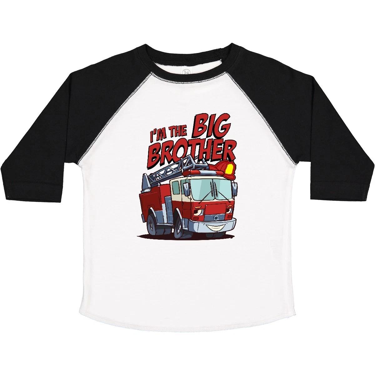Inktastic Big Brother Fire Truck Toddler kids boys T-Shirt Engine Child Preschooler Kid 110
