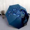 Corpse Bride Blue Butterfly Rain Umbrella: Automatic Opening & Closing, Foldable Design, Outdoor Use, Suitable for Fans and Travelers0140b