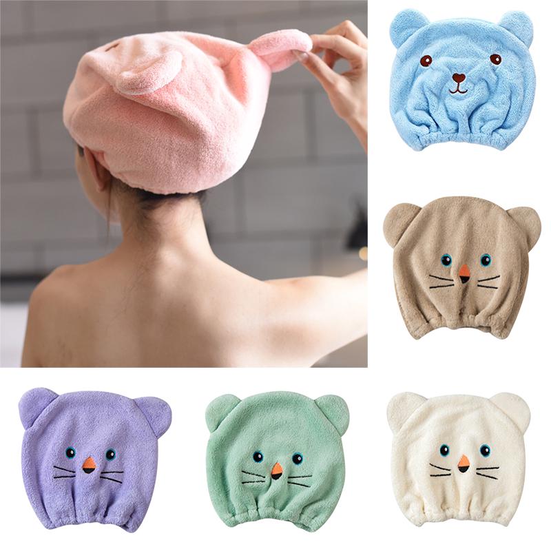Soft and Strong Absorbing Drying Quick Dry Cartoon Children Baby Shower Cap Hair Bonnet