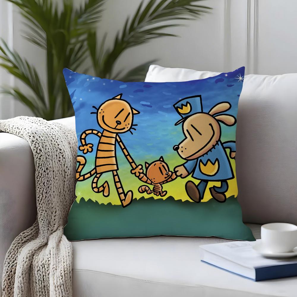 1PC Anime DDogmans Cushion Cover Plush Fabric Soft DoubleSided Printed Sofa Warm Winter Home Child Gift Pillow Case