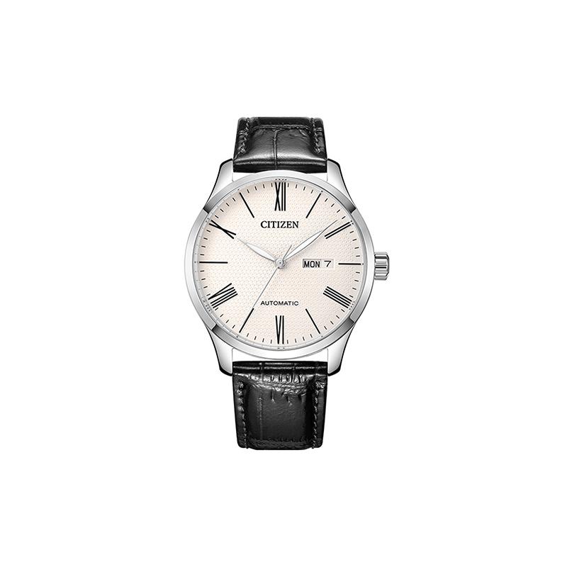 

CITIZEN Mechanical Watch Series Classic Series Business 50 Meter Waterproof Automatic Leather Strap Men s Watch White Dial білий